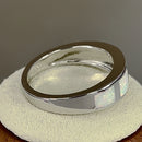 Sterling Silver 5 Bar White Lab Opal Ring