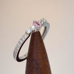 Sterling Silver Emerald Cut Pink CZ Ring