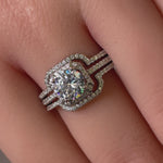 Sterling Silver Halo CZ 3-Piece Engagement Ring