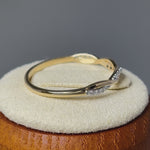 Solid 14K Yellow Gold Twist CZ Ring