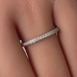 Sterling Silver Thin Clear CZ Band Ring