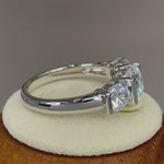Sterling Silver Triple Clear CZ Ring