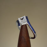 Sterling Silver Princess-Cut Blue CZ Ring