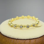 Sterling Silver Yellow Gold Plated Round Cut Clear CZ Eternity Ring