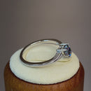 Sterling Silver Double Heart Rainbow Topaz CZ Ring