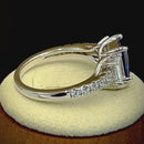 Sterling Silver Rectangular Blue CZ Ring