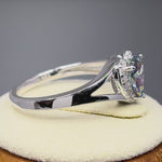 Sterling Silver Heart Shape Rainbow Topaz CZ Ring