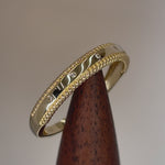 Solid 14K Yellow Gold Edged Double Rope Diamond Ring