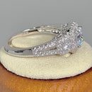 Sterling Silver 1.0 ct. Halo 3-Stone CZ Engagement Ring