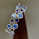 Sterling Silver Eternity Bubbles Blue CZ Ring