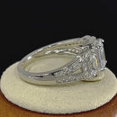 Sterling Silver 3-Stone Halo CZ Ring