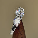 Sterling Silver Triple Clear CZ Ring