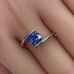 Sterling Silver Tanzanite-tone CZ Ring