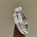 Sterling Silver 2-Piece CZ Engagement Ring