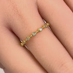 Sterling Silver Yellow Gold Plated Round Cut Clear CZ Eternity Ring