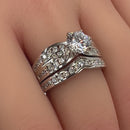 Sterling Silver 2-piece Engagement Set CZ Ring