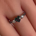 Sterling Silver Heart Rainbow Topaz CZ Ring