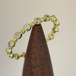 Sterling Silver Yellow Gold Plated Round Cut Clear CZ Eternity Ring