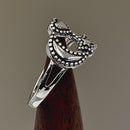 Sterling Silver Moon Star Heart Ring