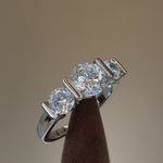 Sterling Silver Triple Clear CZ Ring