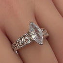 Sterling Silver Marquise CZ Engagement Ring