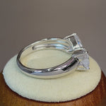 Sterling Silver Hearts Bow CZ Ring