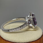 Sterling Silver Cushion-Cut Purple CZ Ring