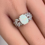 Sterling Silver White Lab-Opal CZ Ring