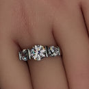 Sterling Silver Triple Clear CZ Ring