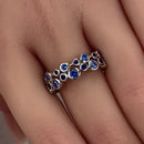 Sterling Silver Eternity Bubbles Blue CZ Ring