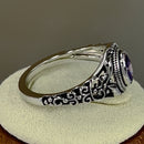 Sterling Silver Austere Amethyst-tone CZ Ring