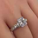 Sterling Silver Clear Emerald-Cut CZ Ring
