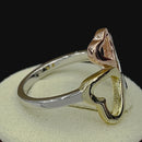 Sterling Silver 3-tone Heart Ring