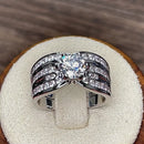 Sterling Silver 2-piece Engagement Set CZ Ring