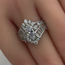 Sterling Silver Marquise CZ Engagement Ring