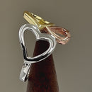 Sterling Silver 3-tone Heart Ring