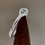 Sterling Silver Aqua Blue Stone Evil Eye CZ Ring