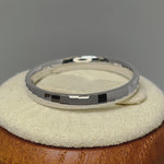 Sterling Silver Diamond Faceted Pattern Wedding Band Ring 2.5mm