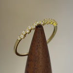 Solid 14k Yellow Gold Simple Cluster Round Clear CZ Ring
