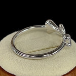 Sterling Silver Dog Bone & Heart CZ Ring