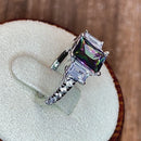 Sterling Silver Mystic Rainbow CZ Ring