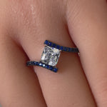 Sterling Silver Princess-Cut Blue CZ Ring