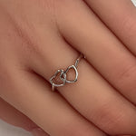 Sterling Silver Double Heart Ring