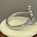 Sterling Silver Turtle Blue Lab Opal Ring