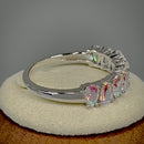 Sterling Silver Pear-shape Iridescent Rainbow CZ Ring