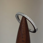 Sterling Silver Thin Clear CZ Band Ring