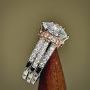 Sterling Silver Two-tone Marquise CZ Engagement Ring