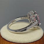 Sterling Silver Pink Halo CZ Ring