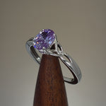 Sterling Silver Charmed Lavender Oval  CZ Ring