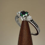 Sterling Silver Heart Rainbow Topaz CZ Ring